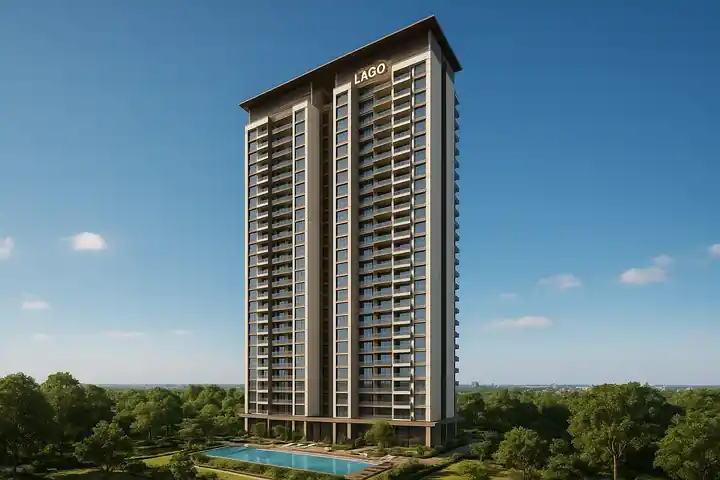 Exterior elevation of Sattva Lago towers in Neopolis, Kokapet, Hyderabad